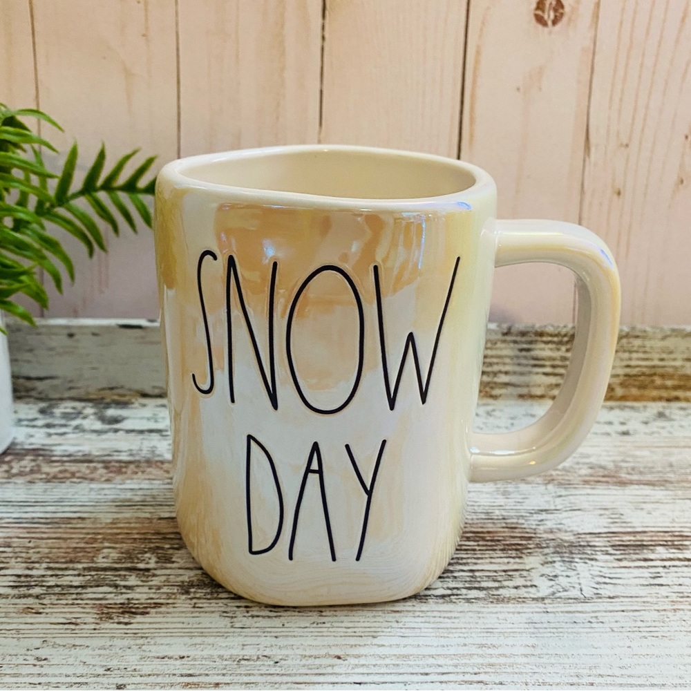 Rae Dunn SNOW DAY iridescent mug new